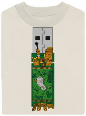 USB city unisex mikina bez kapucne Off White