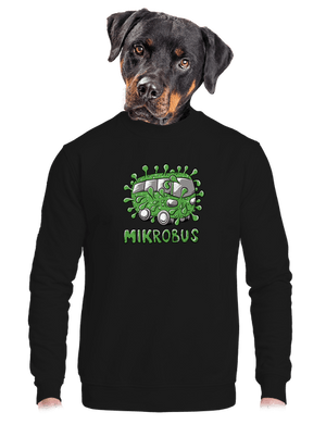 Mikrobus unisex mikina bez kapucne Black