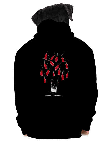 Šťastný vinár pánska mikina na zips Black