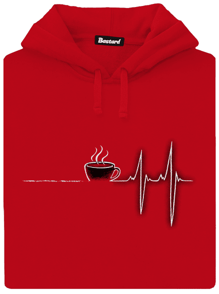Coffee help pánska mikina klokanka Red