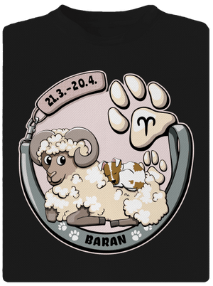 Psí horoskop: Baran detské športové tričko Black