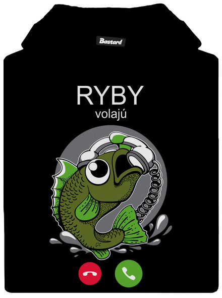 Ryby volají detská mikina klokanka Black