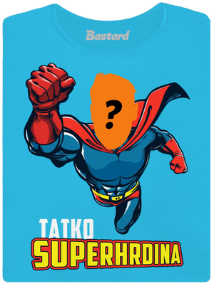 Tatko superhrdina dámske tričko s lemom Blue Atol