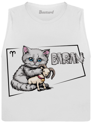 Mačací horoskop: Baran dámske tielko voľné White