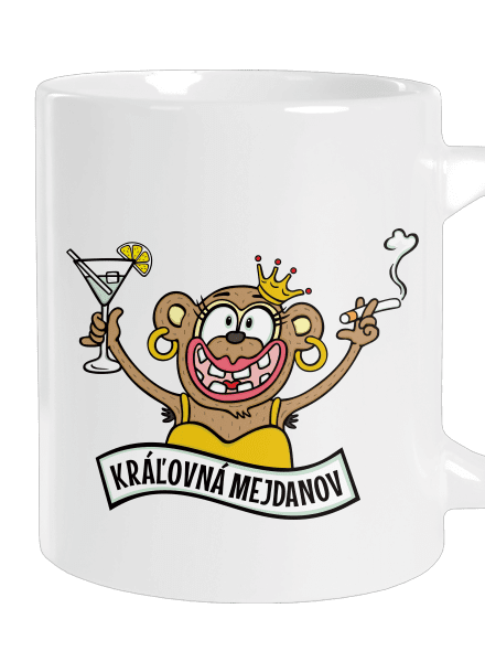 Kráľovná mejdanov veľký hrnček White