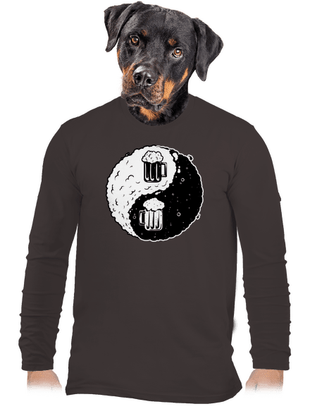 Jin Jang pivo pánske dlhý rukáv Bear Brown
