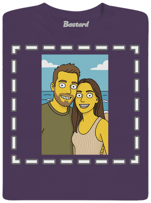 Simpsonovi z vlastnej fotky pánske tričko Urban Purple