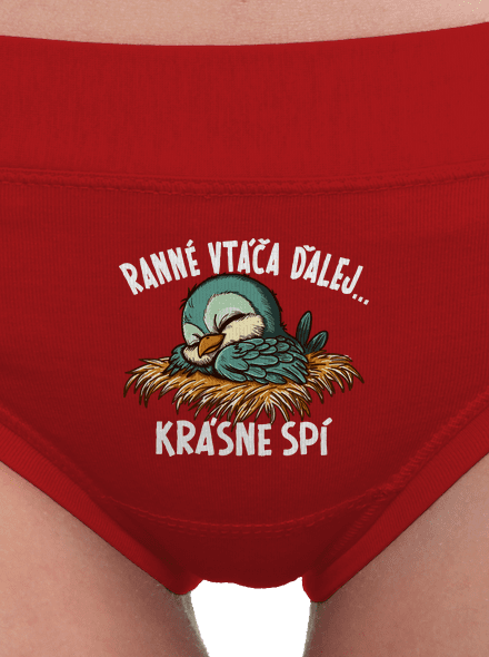 Ranné vtáča spí dámske nohavičky Red Mal