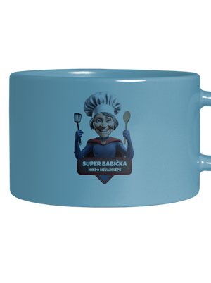 Super babička hrnček makronka Blue Macaron