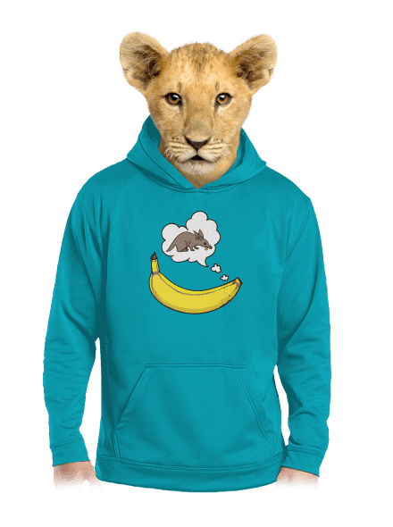 Samica hrabáča detská mikina klokanka Hawaiian Blue