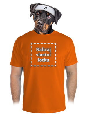Vlastná potlač pánske športové tričko Neon Orange