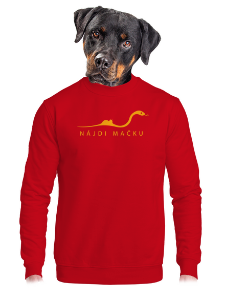 Nájdi mačku unisex mikina bez kapucne Red