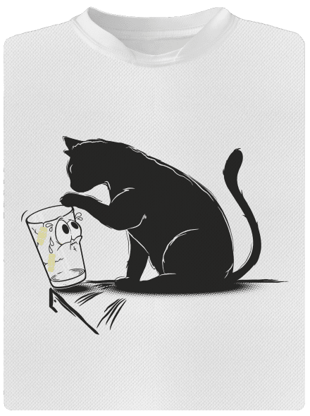 Mačka a pohár detské športové tričko White