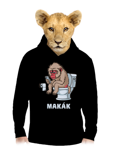 Makák detská mikina klokanka Black