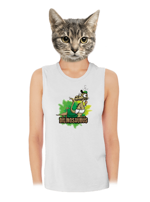 Dilinosaurus dámske tielko voľné White