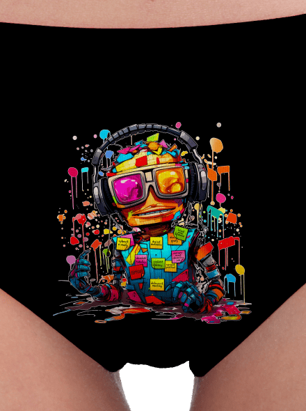 Workaholic robot dámske nohavičky Black