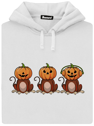 Halloween opičky dámska mikina klokanka White