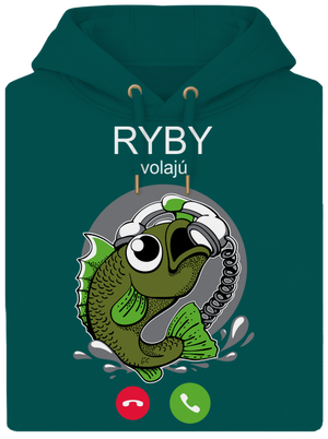 Ryby volají unisex mikina premium Emerald Green