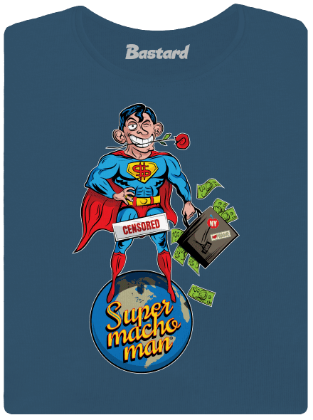 Supermachoman dámske tričko prémium Petrol Blue