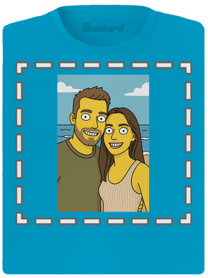 Simpsonovi z vlastnej fotky dámske športové tričko Blue Atol