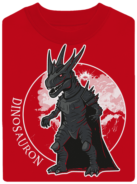 Dinosauron unisex mikina bez kapucne Red
