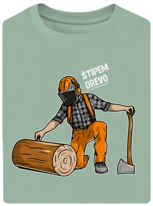 Drevorubač unisex tričko oversized Sage