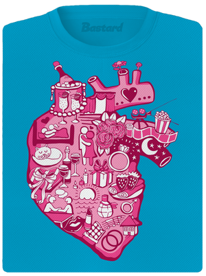 Srdce bije pre dámske športové tričko Blue Atol