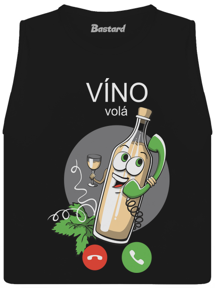 Biele víno volá dámske tielko voľné Black
