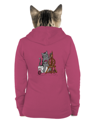 Mačka pradie dámska mikina na zips Magenta