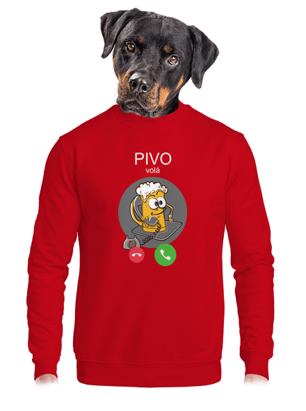 Pívo volá unisex mikina bez kapucne Red