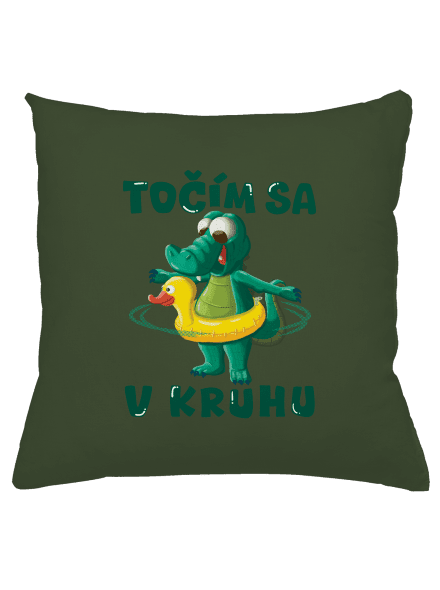 Točím sa v kruhu vankúš Olive Green