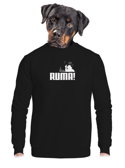 Ruma unisex mikina bez kapucne Black