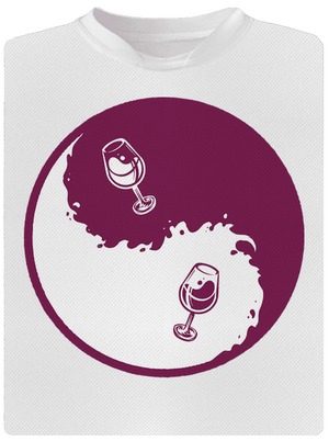 Jin Jang víno pánske športové tričko White