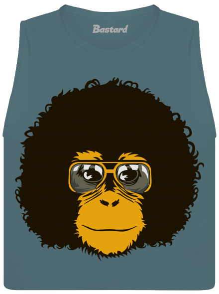 Retro opičiak dámske tielko voľné Heather Deep Teal