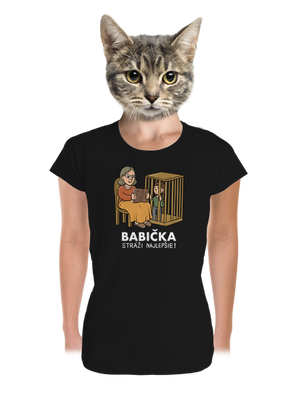 Babička stráži najlepšie dámske tričko prémium Black