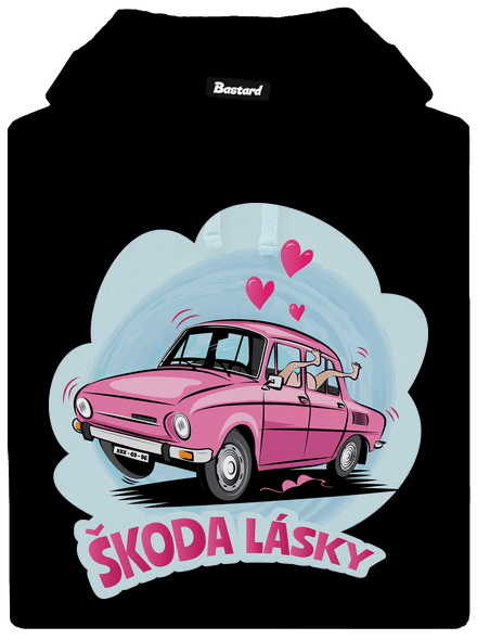 Škoda lásky pánska mikina klokanka Black