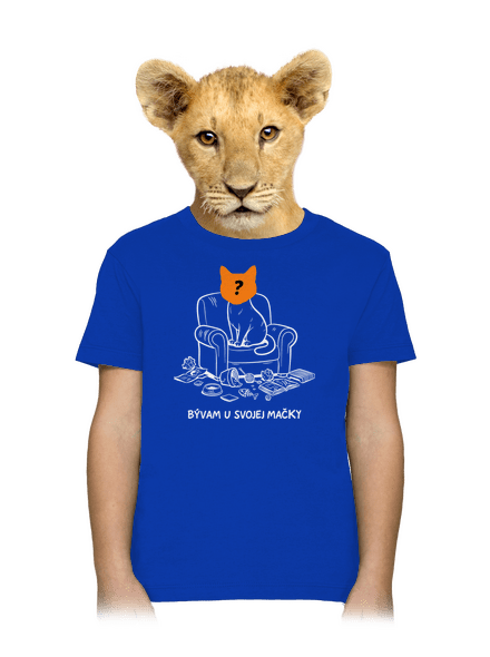 Bývam u svojej mačky detské tričko Royal Blue