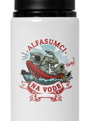 Alfasumci na vode flaša na vodu White