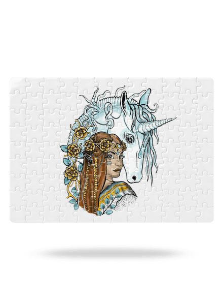 Elfka s jednorožcom puzzle White