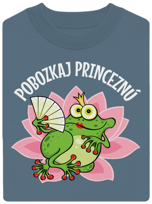 Pobozkaj princeznú a princa unisex mikina bez kapucne Nordic Blue