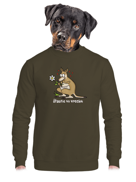 Šťastie vo vrecku unisex mikina bez kapucne Urban Khaki