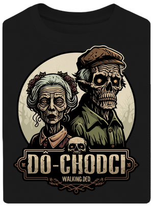 Dô-chodci unisex tričko oversized Black