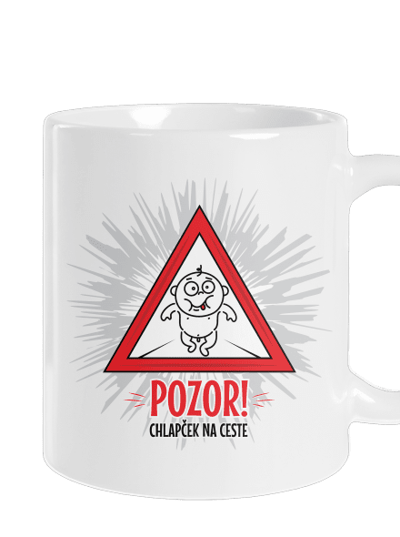 Chlapček na ceste klasický hrnček White