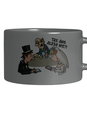 Svadobný obrad hrnček makronka Grey Macaron