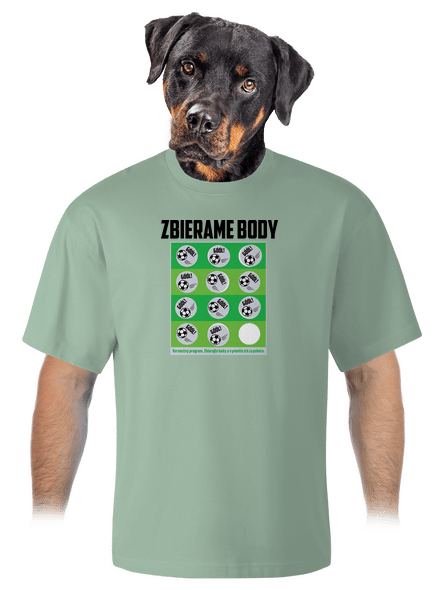 Zbierame body - futbal unisex tričko oversized Sage