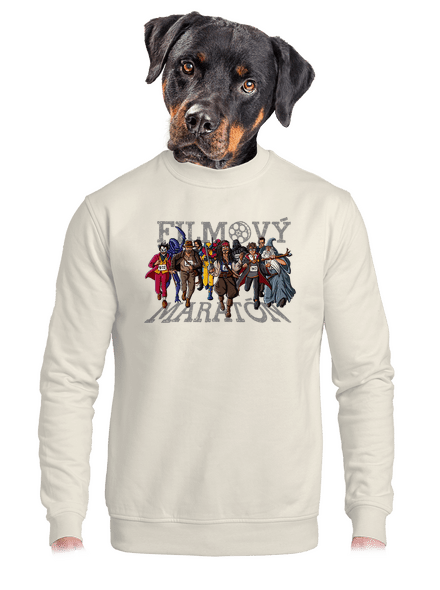 Filmový maratón unisex mikina bez kapucne Off White
