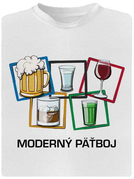 Moderný päťboj pánske športové tričko White