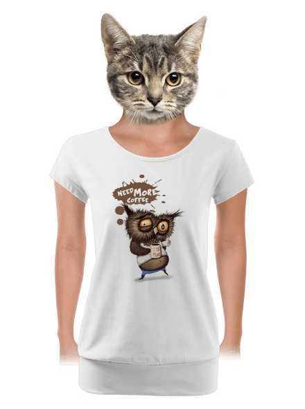 Need more coffee dámske tričko s lemom White