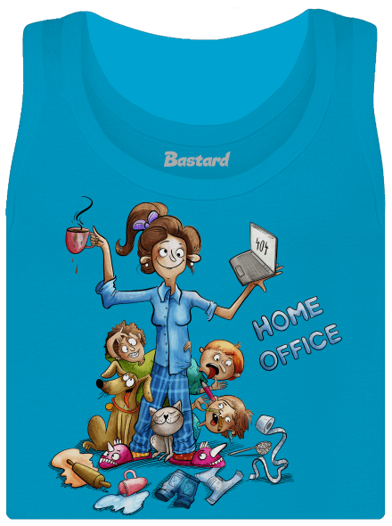 Mamičky home office dámske tielko klasické Blue Atol