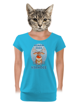 Nemám rád Vianoce dámske tričko s lemom Blue Atol
